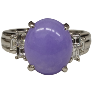 ラベンダー翡翠 リング Pt900 - ジュエリーリサイクルアルファ 